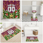 Personalised Broncos Rugby Christmas Bathroom Set Santa Rugby Mascot - Pine Wreath Festive