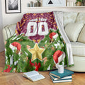 Personalised Broncos Rugby Christmas Blanket Santa Rugby Mascot - Pine Wreath Festive