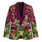 Personalised Broncos Rugby Christmas Blazer Santa Rugby Mascot - Pine Wreath Festive