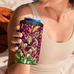 Personalised Broncos Rugby Christmas 4 in 1 Can Cooler Tumbler Santa Rugby Mascot - Pine Wreath Festive