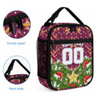 Personalised Broncos Rugby Christmas Lunch Bag Santa Rugby Mascot - Pine Wreath Festive