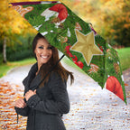 Personalised Broncos Rugby Christmas Umbrella Santa Rugby Mascot - Pine Wreath Festive