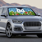 Personalised Sharks Rugby Christmas Auto Sun Shade Santa Rugby Mascot - Pine Wreath Festive