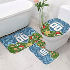 Personalised Sharks Rugby Christmas Bathroom Set Santa Rugby Mascot - Pine Wreath Festive
