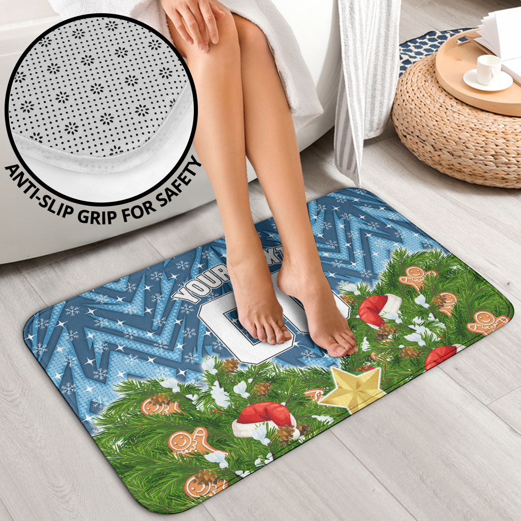Personalised Sharks Rugby Christmas Bathroom Set Santa Rugby Mascot - Pine Wreath Festive
