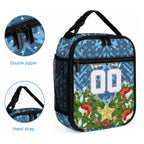 Personalised Sharks Rugby Christmas Lunch Bag Santa Rugby Mascot - Pine Wreath Festive