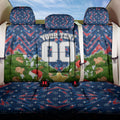 Personalised Newcastle Knights Rugby Christmas Back Car Seat Cover Santa Rugby Mascot - Pine Wreath Festive