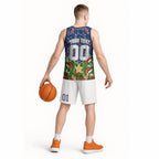 Personalised Newcastle Knights Rugby Christmas Basketball Jersey Santa Rugby Mascot - Pine Wreath Festive