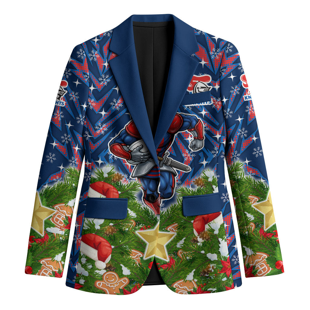 Personalised Newcastle Knights Rugby Christmas Blazer Santa Rugby Mascot - Pine Wreath Festive