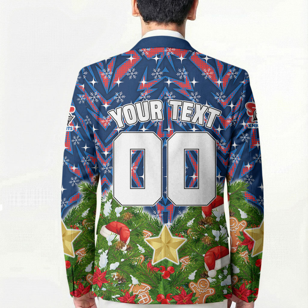 Personalised Newcastle Knights Rugby Christmas Blazer Santa Rugby Mascot - Pine Wreath Festive