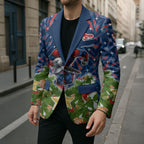 Personalised Newcastle Knights Rugby Christmas Blazer Santa Rugby Mascot - Pine Wreath Festive