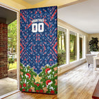 Personalised Newcastle Knights Rugby Christmas Door Cover Santa Rugby Mascot - Pine Wreath Festive