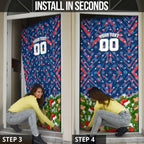 Personalised Newcastle Knights Rugby Christmas Door Cover Santa Rugby Mascot - Pine Wreath Festive