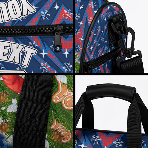 Personalised Newcastle Knights Rugby Christmas Duffle Bag Santa Rugby Mascot - Pine Wreath Festive