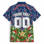 Personalised Newcastle Knights Rugby Christmas Hawaiian Shirt Santa Rugby Mascot - Pine Wreath Festive