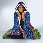 Personalised Newcastle Knights Rugby Christmas Hooded Blanket Santa Rugby Mascot - Pine Wreath Festive