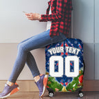 Personalised Newcastle Knights Rugby Christmas Luggage Cover Santa Rugby Mascot - Pine Wreath Festive