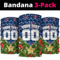 Personalised Newcastle Knights Rugby Christmas Neck Gaiter Santa Rugby Mascot - Pine Wreath Festive
