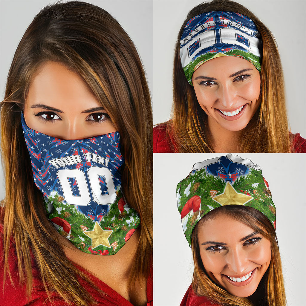 Personalised Newcastle Knights Rugby Christmas Neck Gaiter Santa Rugby Mascot - Pine Wreath Festive