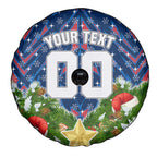 Personalised Newcastle Knights Rugby Christmas Spare Tire Cover Santa Rugby Mascot - Pine Wreath Festive