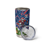 Personalised Newcastle Knights Rugby Christmas Tumbler Cup Santa Rugby Mascot - Pine Wreath Festive