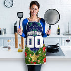 Personalised New Zealand Warriors Rugby Christmas Apron Santa Rugby Mascot - Pine Wreath Festive