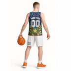 Personalised New Zealand Warriors Rugby Christmas Basketball Jersey Santa Rugby Mascot - Pine Wreath Festive