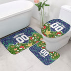 Personalised New Zealand Warriors Rugby Christmas Bathroom Set Santa Rugby Mascot - Pine Wreath Festive