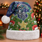 New Zealand Warriors Rugby Christmas Santa Hat Santa Rugby Mascot - Pine Wreath Festive