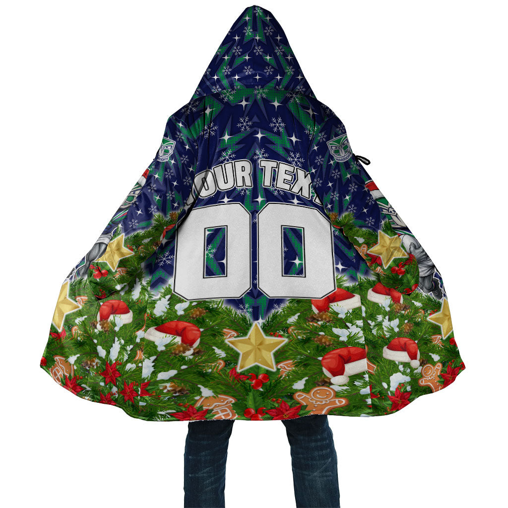 Personalised New Zealand Warriors Rugby Christmas Cloak Santa Rugby Mascot - Pine Wreath Festive