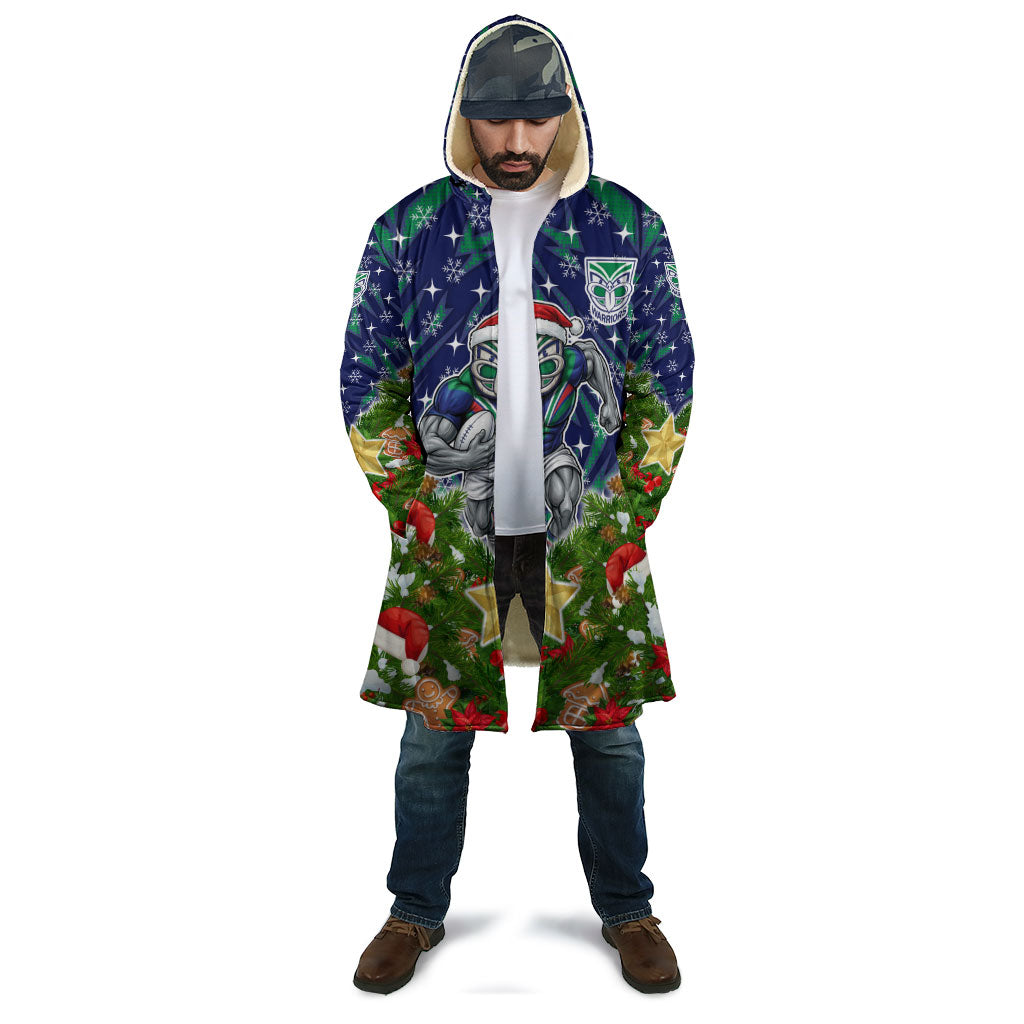 Personalised New Zealand Warriors Rugby Christmas Cloak Santa Rugby Mascot - Pine Wreath Festive