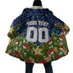 Personalised New Zealand Warriors Rugby Christmas Cloak Santa Rugby Mascot - Pine Wreath Festive
