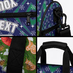 Personalised New Zealand Warriors Rugby Christmas Duffle Bag Santa Rugby Mascot - Pine Wreath Festive