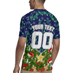 Personalised New Zealand Warriors Rugby Christmas Rugby Jersey Santa Rugby Mascot - Pine Wreath Festive