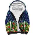 Personalised New Zealand Warriors Rugby Christmas Sherpa Hoodie Santa Rugby Mascot - Pine Wreath Festive