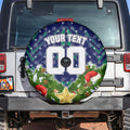 Personalised New Zealand Warriors Rugby Christmas Spare Tire Cover Santa Rugby Mascot - Pine Wreath Festive