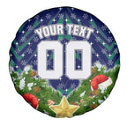 Personalised New Zealand Warriors Rugby Christmas Spare Tire Cover Santa Rugby Mascot - Pine Wreath Festive