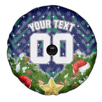Personalised New Zealand Warriors Rugby Christmas Spare Tire Cover Santa Rugby Mascot - Pine Wreath Festive