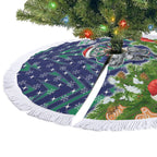 New Zealand Warriors Rugby Christmas Tree Skirt Santa Rugby Mascot - Pine Wreath Festive
