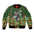 Personalised Rabbitohs Rugby Christmas Bomber Jacket Santa Rugby Mascot - Pine Wreath Festive