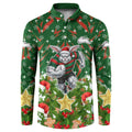 Personalised Rabbitohs Rugby Christmas Button Sweatshirt Santa Rugby Mascot - Pine Wreath Festive