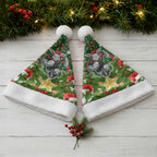 Rabbitohs Rugby Christmas Santa Hat Santa Rugby Mascot - Pine Wreath Festive