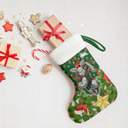 Rabbitohs Rugby Christmas Stocking Santa Rugby Mascot - Pine Wreath Festive