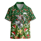 Personalised Rabbitohs Rugby Christmas Kid Hawaiian Shirt Santa Rugby Mascot - Pine Wreath Festive