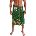 Personalised Rabbitohs Rugby Christmas Lavalava Santa Rugby Mascot - Pine Wreath Festive