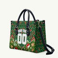 Personalised Rabbitohs Rugby Christmas Leather Bag Santa Rugby Mascot - Pine Wreath Festive