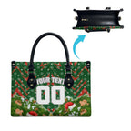 Personalised Rabbitohs Rugby Christmas Leather Bag Santa Rugby Mascot - Pine Wreath Festive