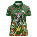 Personalised Rabbitohs Rugby Christmas Women Polo Shirt Santa Rugby Mascot - Pine Wreath Festive