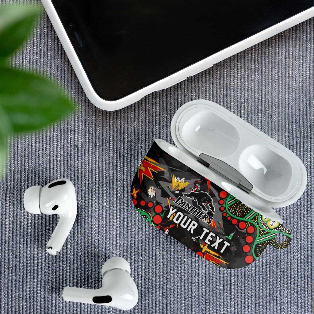 Personalized Penrith Panthers AirPods Case Aboriginal Pattern with Graffiti Style Design