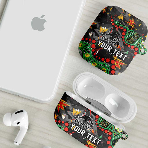 Personalized Penrith Panthers AirPods Case Aboriginal Pattern with Graffiti Style Design